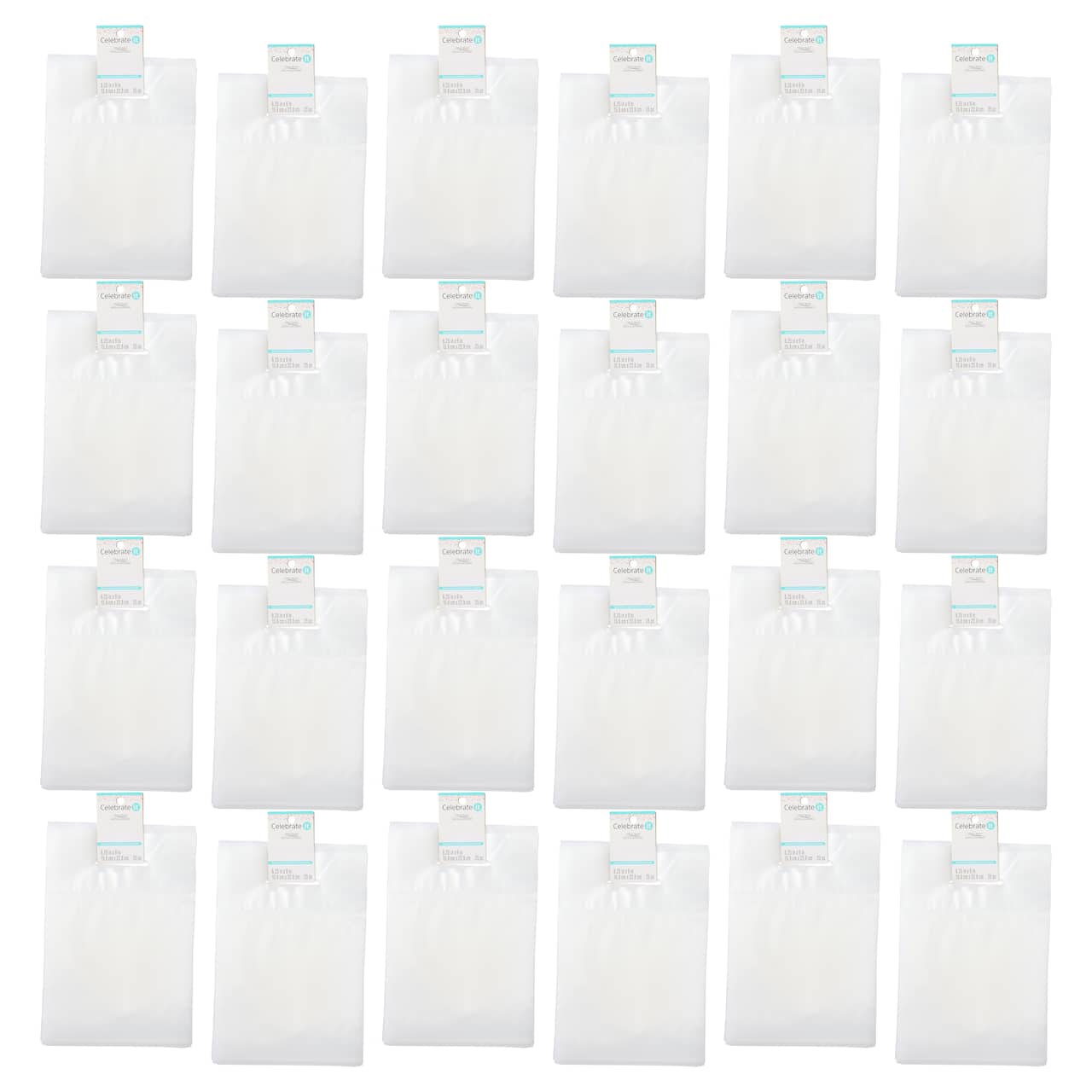 24 Packs: 25 ct. (600 total) Clear Zip Treat Bags with Handle by Celebrate It™